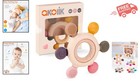 Sensory Silicone Baby Teether With Natural Beech Wood - Safe Relief For Teething