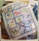Plaid Bucilla Baby Crib Quilt Cover Cross Stitch Kit Safari Animals New Sealed