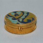 Vintage Estee Lauder Solid Perfume Compact Blue Yellow Gold Youth Dew