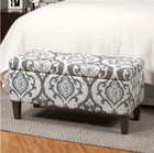 Storage Bench Decor Home Ottoman Box Decorative Seat Wood Large Chest Grey New