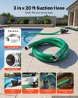 Vevor Suction Hose 3  X 20 Ft Heavy Duty Pvc Suction Pump Hose With Cam Fitting