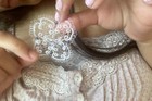 Handmade Miniature Tatted Tatting Lace Square Jewelry Decoration