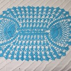 Doily Table Topper Handmade Crochet By Me 21 Inches Long 15 Inche Wide Turquoise