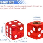 4pcs Acrylic Dice Style Tire Valve Stem Cap  Car Air Caps Tire Valve Stem Covers