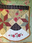 Quilted Patchwork Window Valance 52    Floral Cottage Core Country Curtain