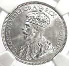 1917 Silver Canada 25 Cents King George V Coin Ngc Mint State 64
