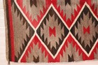 Antique Large Navajo Crystal Eye Dazzler Native American Rug 53x37 Red Weave Vtg