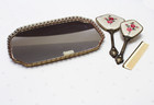 Vintage 1940s 4pc Filigree Dressing Table Set - Antique Vanity Set Elegant Gift