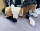 Animal Alley Plush Horse Stuffed Animal Large 41  Laying Brown White Black Mane