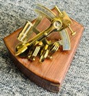 Marine Maritime Stanley London Nautical Brass Marine 3  Sextant With Wooden Box