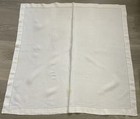 Vintage Small Square Tablecloth  Linen  Solid  White