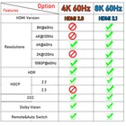 8k 60hz Hdmi2 1 3x1 4x1 5x1 Video Switch 4k 120hz Hdmi Switch Hdr 3 4 5 In 1 Out