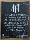 Afi Sticker I Heard A Voice  Rare Promo Emo Punk A Fire Inside