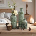 Resin 3 Piece Decorative Vase Set  Sage Green Farmhouse Home Decor