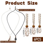 6 Pcs Crystals Necklace Holders  Cord Empty Stone Black  Beige