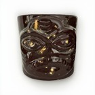 Vtg 1968 Hawaiian Tiki Mugs Set Of 2 Brown Island Tropical Barware Light Wt  Mcm