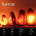Betus Natural Crystal Himalaya Salt Lamp Hand Carved On Wood Base