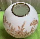 Antique Floral Design Oil Lamp Globe Ball Lamp Shade 9 5    H X 9    W  Good Cond 