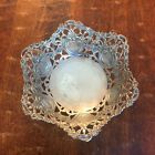 German Antique 800 Standard Silver Reticulated Footed Bowl Hearts Marked