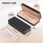 Glasses Case Hard Shell Square Large Eyeglasses Case Pu Leather Black