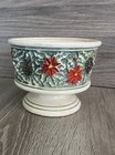 Vintage Relpo A-1956 Christmas Planter Poinsettia Holly Berry Pinecones