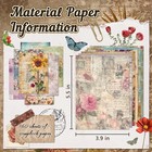 160 Sheets Vintage Flower Scrapbook Paper Junk Journal Supplies Decoupage