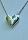 Vintage Tiffany   Co 925 Sterling Silver Puffy Heart Snake Chain Necklace 18 