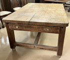 Primitive English Scrubbed Pine Farmhouse Primitive Kitchen Work Table 67    X 47   
