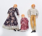 Lot Of 3 Vintage Miniature Dollhouse Family Doll Set Wraped Scale 1 12