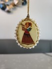 Vintage 2 Sided Cameo  s  W Pearls Merry Christmas Jewelry Ornament Perfect 2 