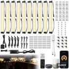 Dimmable Led Under Cabinet Lights Kit - 10 Pcs Warm White Strip Lighting