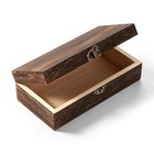 Vintage Wooden Box With Hinged Lid Rectangular Solid Wood Storage Boxes  