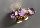 Antique 14k Gold  Synthetic Color Change Alexandrite Sapphire Ring Size 7