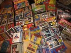 Huge Lot Of Unopened Old Vintage Sports Cards In 15 Wax Foil Cello Rack Packs   
