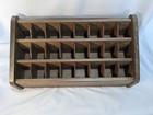 Vintage Wood Sewing Spool Tread Organizer 24 Slot Wooden Box