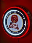 Royal Enfield Motorcycle Garage Man Cave Store Neon Style Retro Led Clock Sign