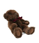 Rothschild Russ Berrie Teddy Bear Plush Brown W Burgundy Ribbon 8  No  1205