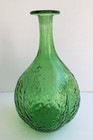 Blenko Art Glass Joel Myers 1960s Mid Century Modern Green Brain Decanter Bottle