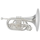 Jupiter Jmp1101ms Key Of F Silver Plated Marching Mellophone With Case
