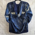 Adidas Originals Navy Blue Swirl Firebird Hooded Windbreaker Jacket Small