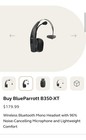 Blueparrott B350-xt Mono Bluetooth Wireless Headphones 96  Noise