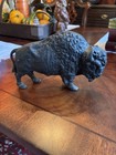 Antique Vintage Cast Iron Buffalo Bison Coin Bank Big  Bank 8   