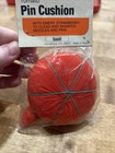 Vtg Nip Dritz Tomato Red Pin Cushion W strawberry Sewing Needle Holder