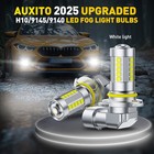 Auxito Led Fog Driving Light Bulbs 9005 H10 9145 9140 6000k White High Power Kit