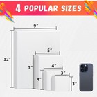 Fixsmith Stretched Canvas For Painting  3 x3   4 x4   5 x7   9 x12   Pack Of    