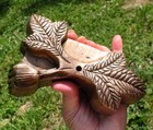 Rare Antique Vintage Millinery Mold Large Rosebud And Leaf Flower Bronze Set