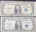 1935  1 Silver Certificate     Series E f g     Blue Seal     Circulated Pocket   worn