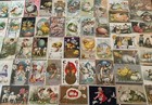 Big Quality Lot Of 52  Vintage Easter Postcards rabbits chicks kids antique-k425