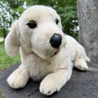 Fao Schwarz Golden Retriever Puppy Dog Plush 16in Lying Stuffed Animal