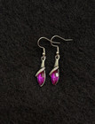 New Women s Dark Violet   Silver-tone Crystal Earrings Necklace And Bracelet Set